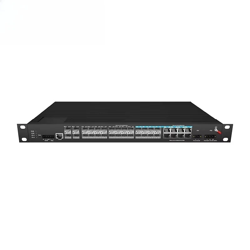 DC 48V/AC 220V L3 Managed 1U Rack Mount Industrial Switches 4*10G+24*1000Mbps Optical Port 10G SFP Network Switches