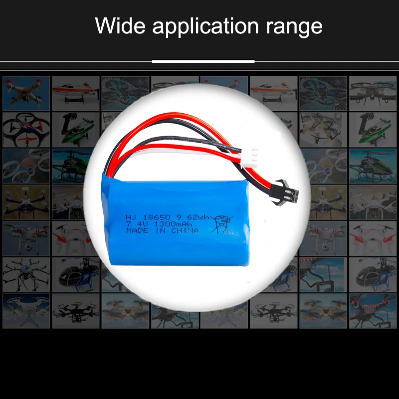 7.4v 1300mAh akumulator litowo-jonowy SM-2P wtyczka z kabel do ładowania USB do zegarka wykrywanie gestów skręconym pilotem samochód kaskaderski