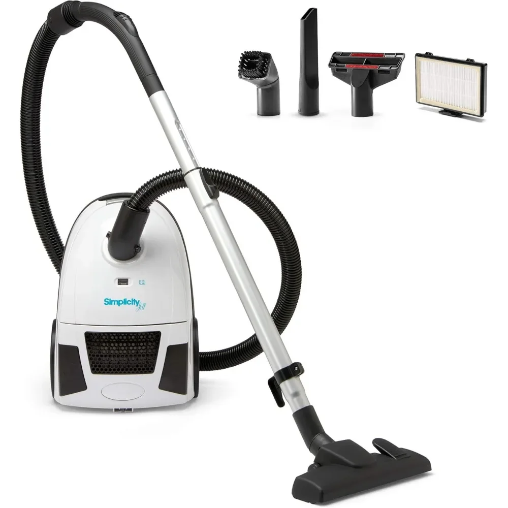 

Jill Canister Vacuum Cleaner, Hardwood Floor Vacuum with Dual-Certified HEPA Vacuum Filter and Bag