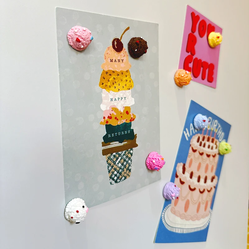 9 أجهزة كمبيوتر محاكاة حلوى ثلاجة ثلاجة مغناطيس لطيف من شوكولاتة الآيس كريم رسالة صورة ثابتة طعام الثلاجة المغناطيس #2