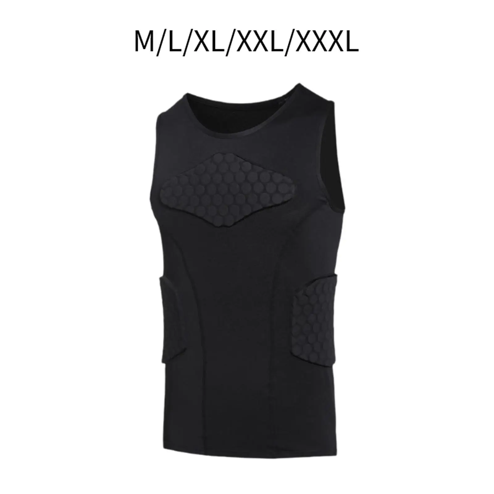 Mens Padded Vest Breathable Football Vest Quick Drying Sleeveless Shirt for Men Adults Baseball Rugby Basketball Outdoor Sports