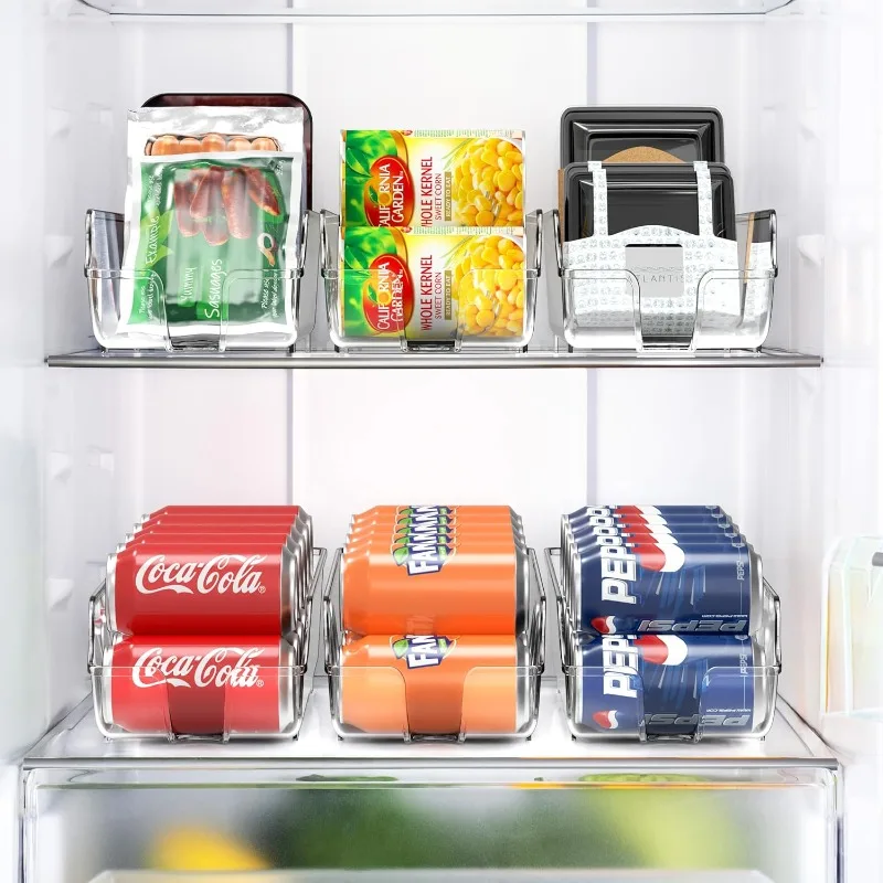 Kitchen Classification Storage Rack Iced Beer and Cola Refrigerator Storage Box Double Layer Can Beverage Storage Tools