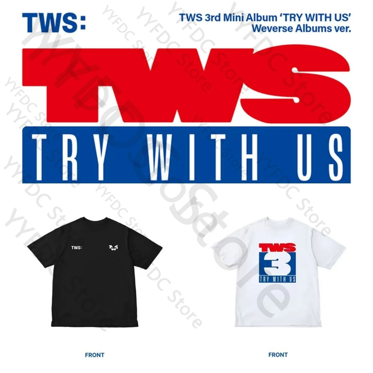 TWS TRY WITH US T Shirt Kpop Fashion TWS Letter Print Fans Clothes Men Women Loose T-shirt Summer Cotton Short Sleeve Tee Tops