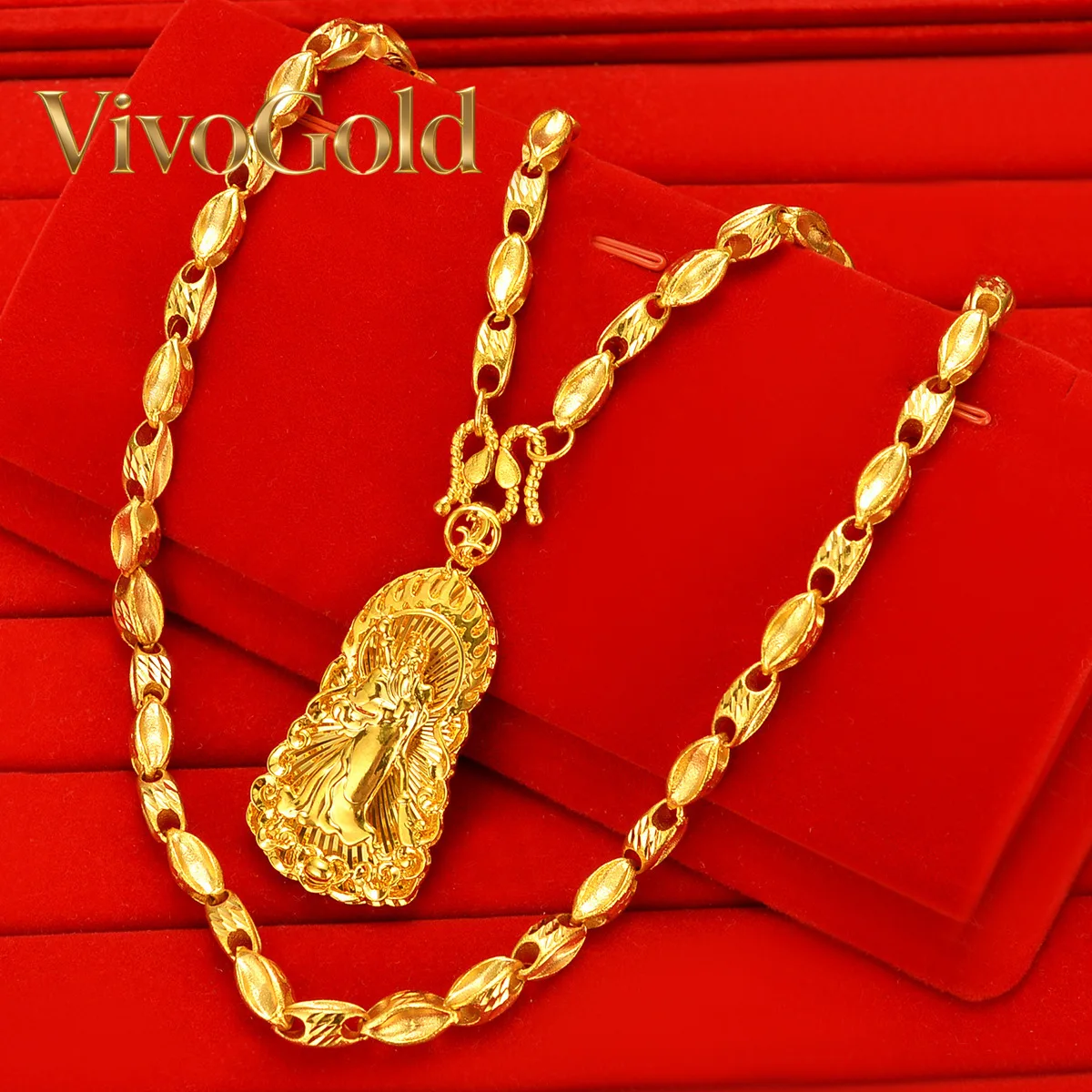 

VivoGold VivoGold Boutique AU999 Gold Necklace Men's Flame Guangang Pendant Men's 24K Real Gold Pendant Atmospheric Fashionable