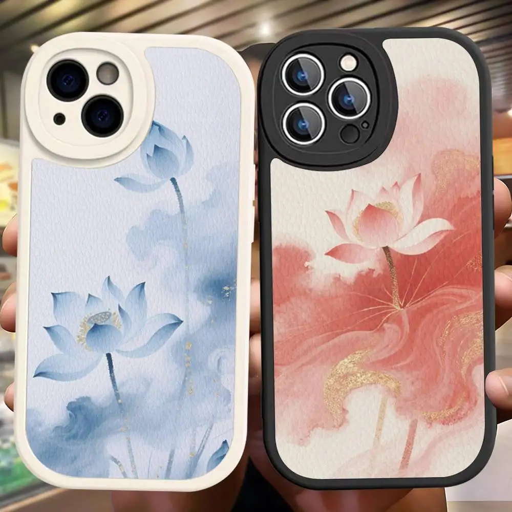 Chinese Style Butterfly Green Bamboo Leather Phone Case For iPhone 16 15 14 13 12 11 Pro Max Plus Shockproof Cover