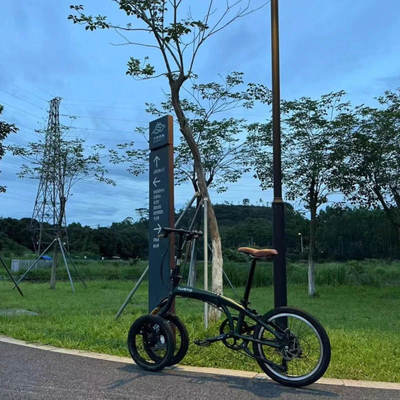 Rower składany z podwójnymi przednimi kołami 20/16 cali / Trójkołowy rower z odwróconymi kołami / Rower miejski do dojazdów i rekreacji