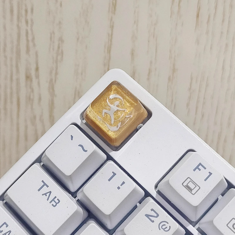 Where Winds Meet Deflection Key Keycaps Custom OME R4 Profile Golden Resin Artisan Keycap for Mechanical Keyboard Accessories