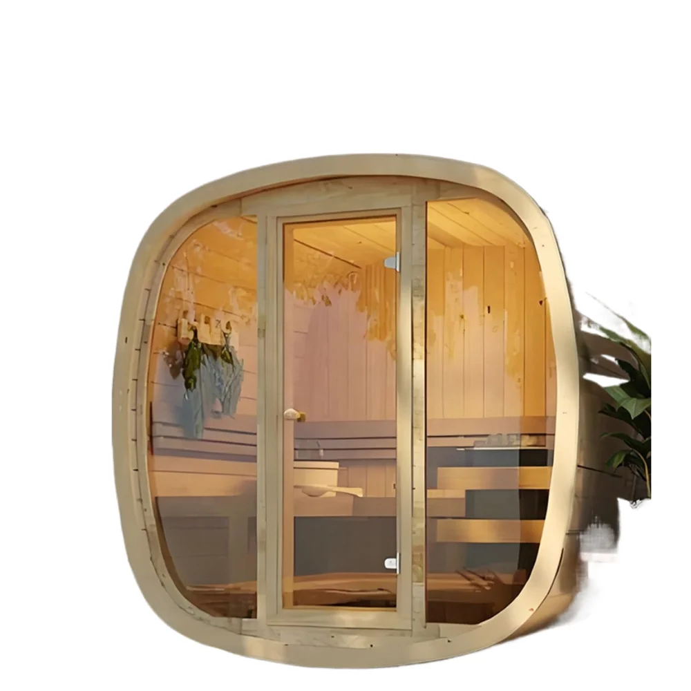 

Outdoor Solid Wood Garden, Red Cedar Sauna And Shower Room