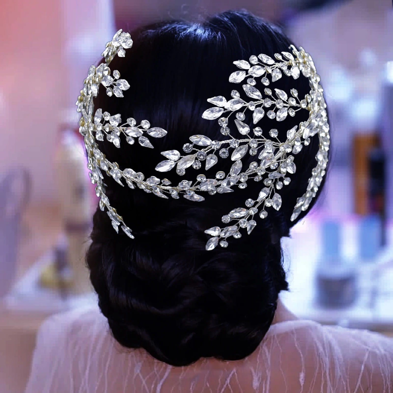 

DZ108 Rhinestone Bridal Headdress Crystal Hair Accessories For Brides Wedding Headwear Pageant Hair Ornaments Girl Party Jewelry