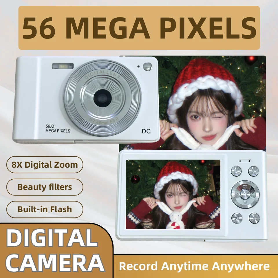 

56 Mega Pixels Digital Camera 8x Zoom Portable Cameras Auto-Focus Photography Recoder Camcorder Camera Anti-shake Built-in Flash
