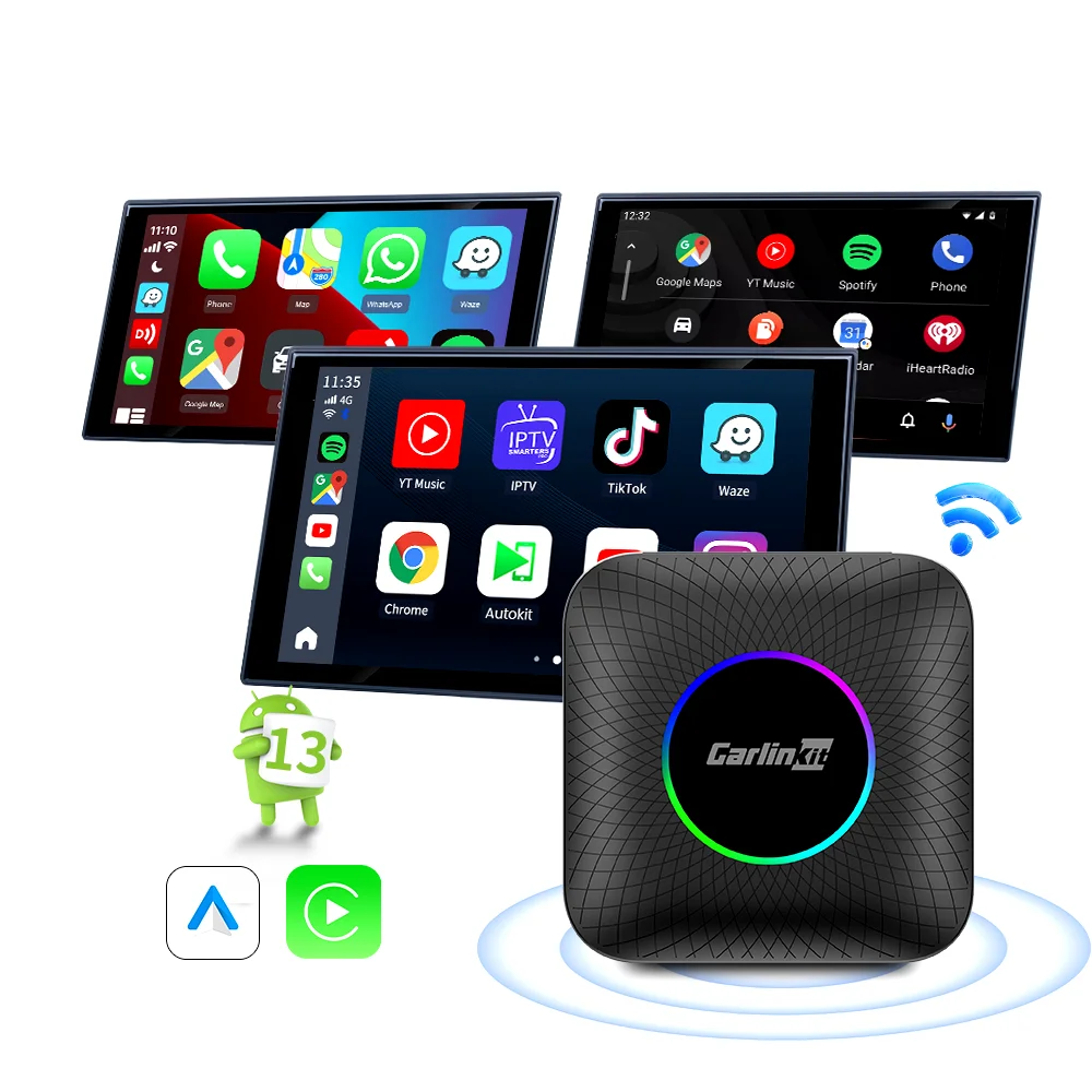 Portatil Multimedia Gps Car Play Adapt 4G 64gb Youtub Smart Ai Android Auto Box 13 Dongl Ambient Appl inalámbrico Carlinkit Carplay