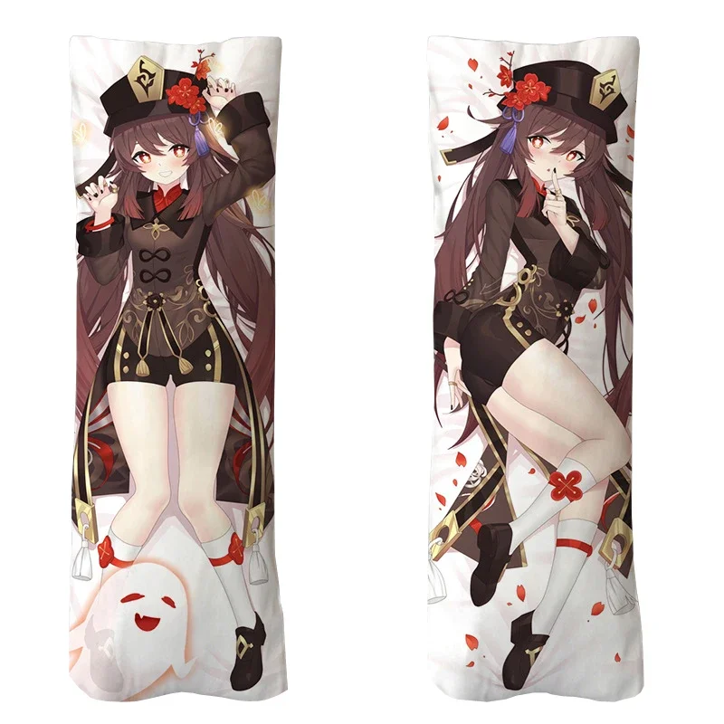 60x180cm Genshin Impact Hutao Dakimakura Pillowcase Body Hugging Cushion Cover Anime Game Doulble Side Printed Otaku Pillow Case