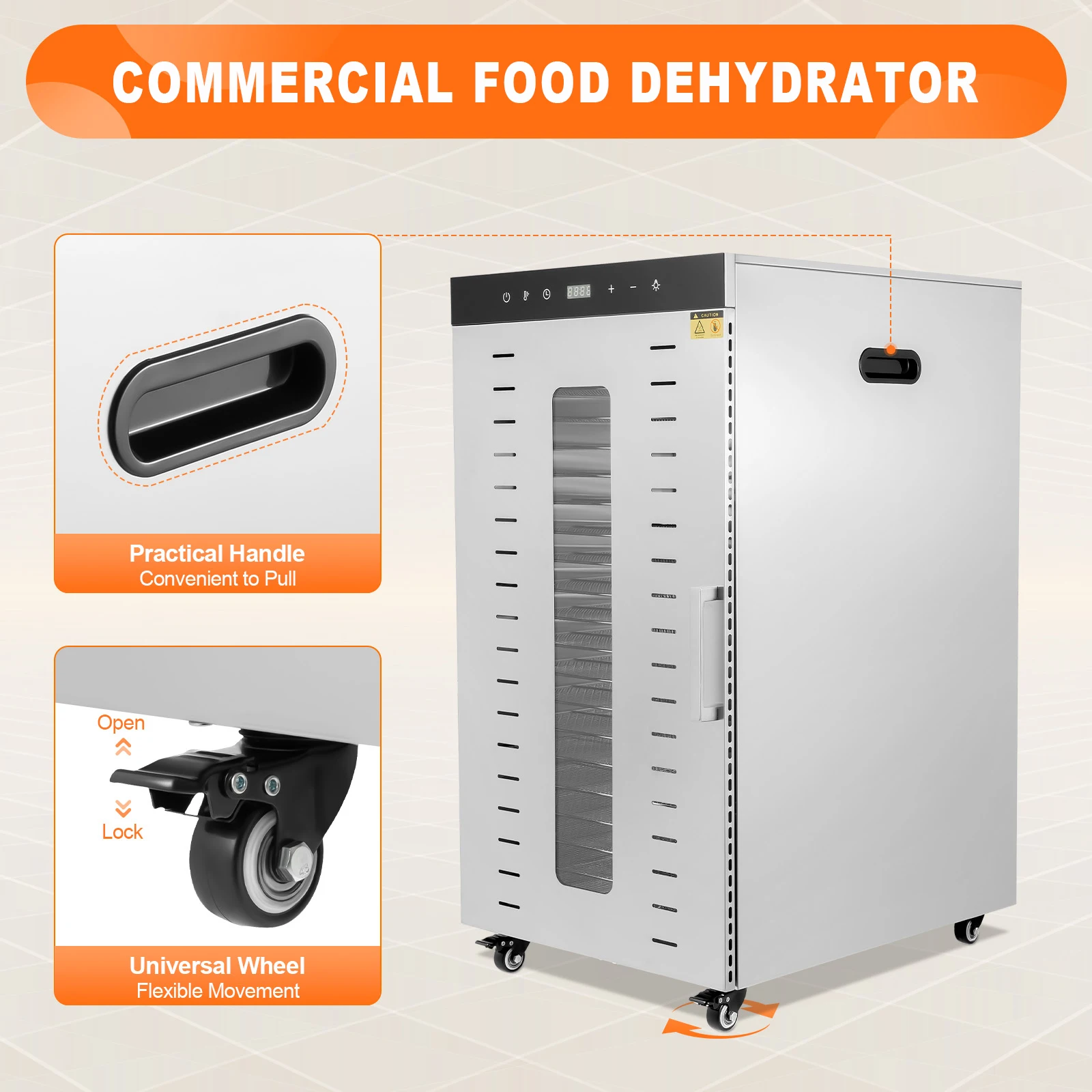 

Commercial Food Dehydrator 20 Trays 1700W Stainless Steel, Digital Electric Dryer Machine for Fruit Jerky Meat Herbs Pet Treats