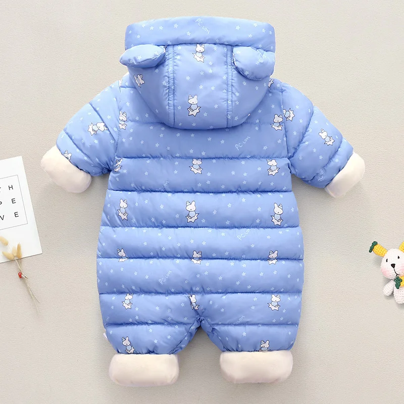 

Baby 2023 New clothes born Jumpsuit Hooded Plus Velvet Warm Boy Snowsuit Toddler Snow Suit Girl Cotton clothing Overalls Rompers