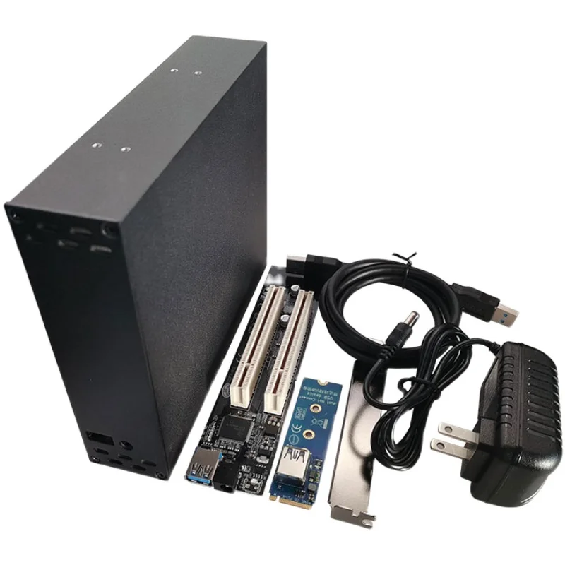 Imagem -01 - Nvme para Pci Docking Station m2 m Chave para Pci Portas Adaptador Cartão Caixa de Conversão Pci Slot Duplo Expansão Case Alumínio M.2