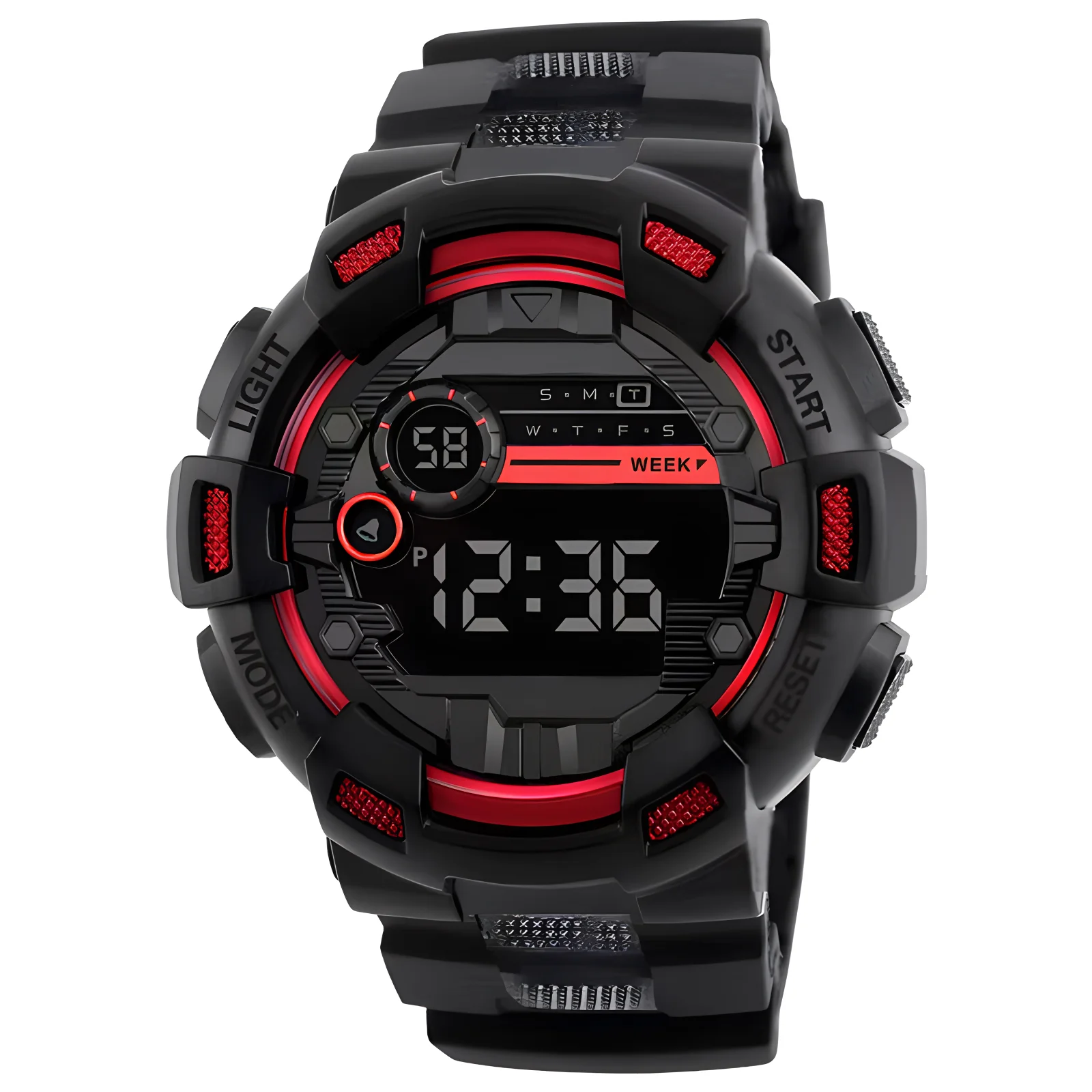 Digital Watch with Alarm Calendar Week Display - Electronic Watch Glow in Dark Lightweight Plastic Case Strap for Men Women Kids
