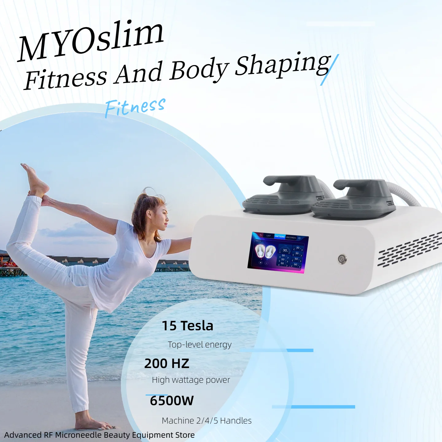 

6500W 15 Tesla Myoslim Muscle Stimulator RF Body Sculpting Myoslim NEW Portable Machine Slimming Weight Lose Electromagnetic