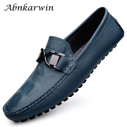 Luxury Shoes Loafers Men Mocassin Homme Leather Slip On Casual Shoes Driving Italian Designer Moccasins Mocasines Hombre