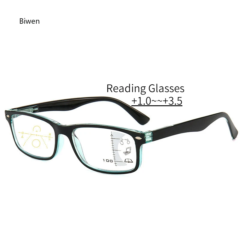 

Progressive Multifocal Glasses Men Women Anti Blue Light Glasses Vintage Computer Reading Glasses Square Presbyopic óculos