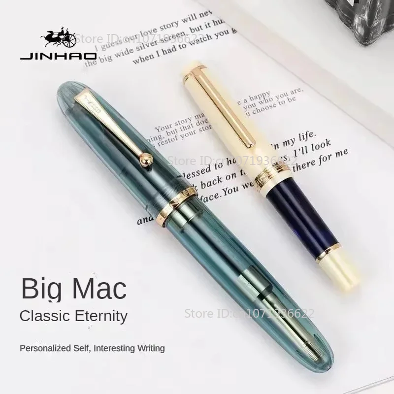 

Hot Sale JinHao 9019 Acrylic Transparent Fountain Pen Large No.8 EF/F/M Nib 40mm Luxury Stationery Office Supplies Writing Pens
