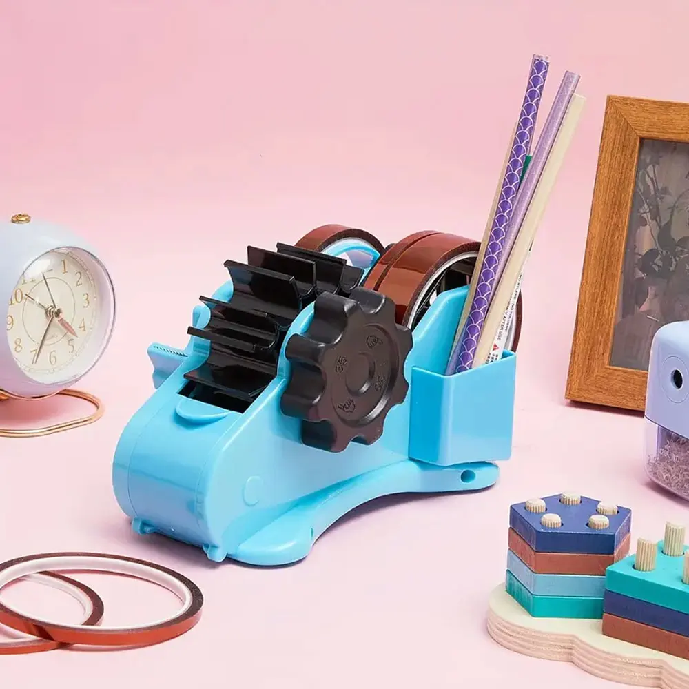 

Dye-sublimation thermal tape dispenser, semi-automatic multi-roll dispenser with slots, 1" and 3" dual cores, tape not included