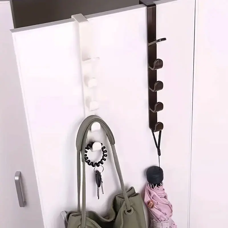 

1pc Bedroom Door Hanger Clothes Hanging Rack Over The Door Plastic Home Storage Organization Hooks Holder Bags Rails
