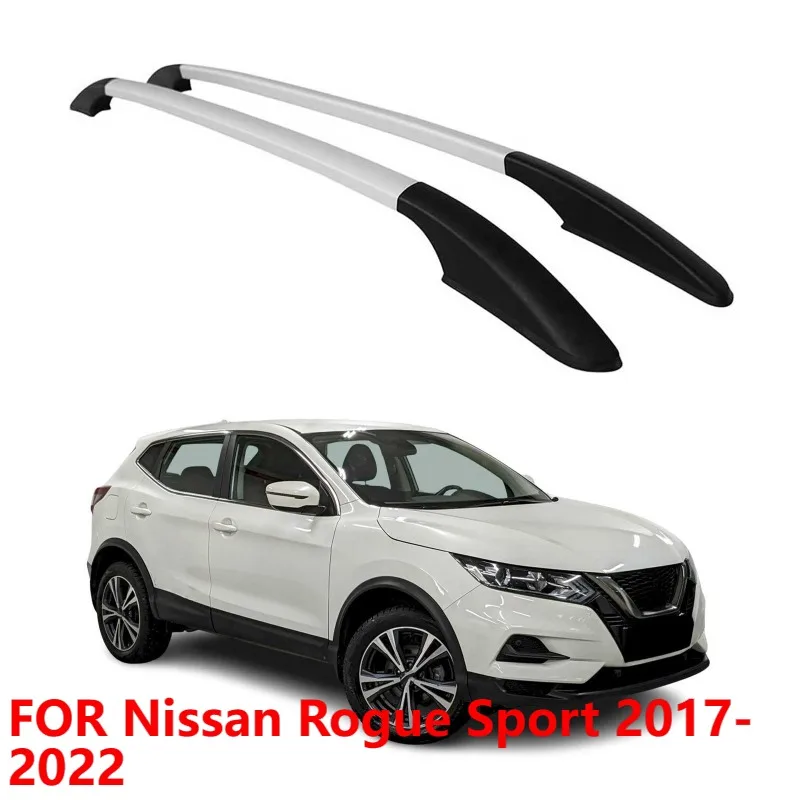 

Боковые направляющие багажника на крышу, алюминий для Nissan Rogue Sport 2017-2022, серый, 2 шт.