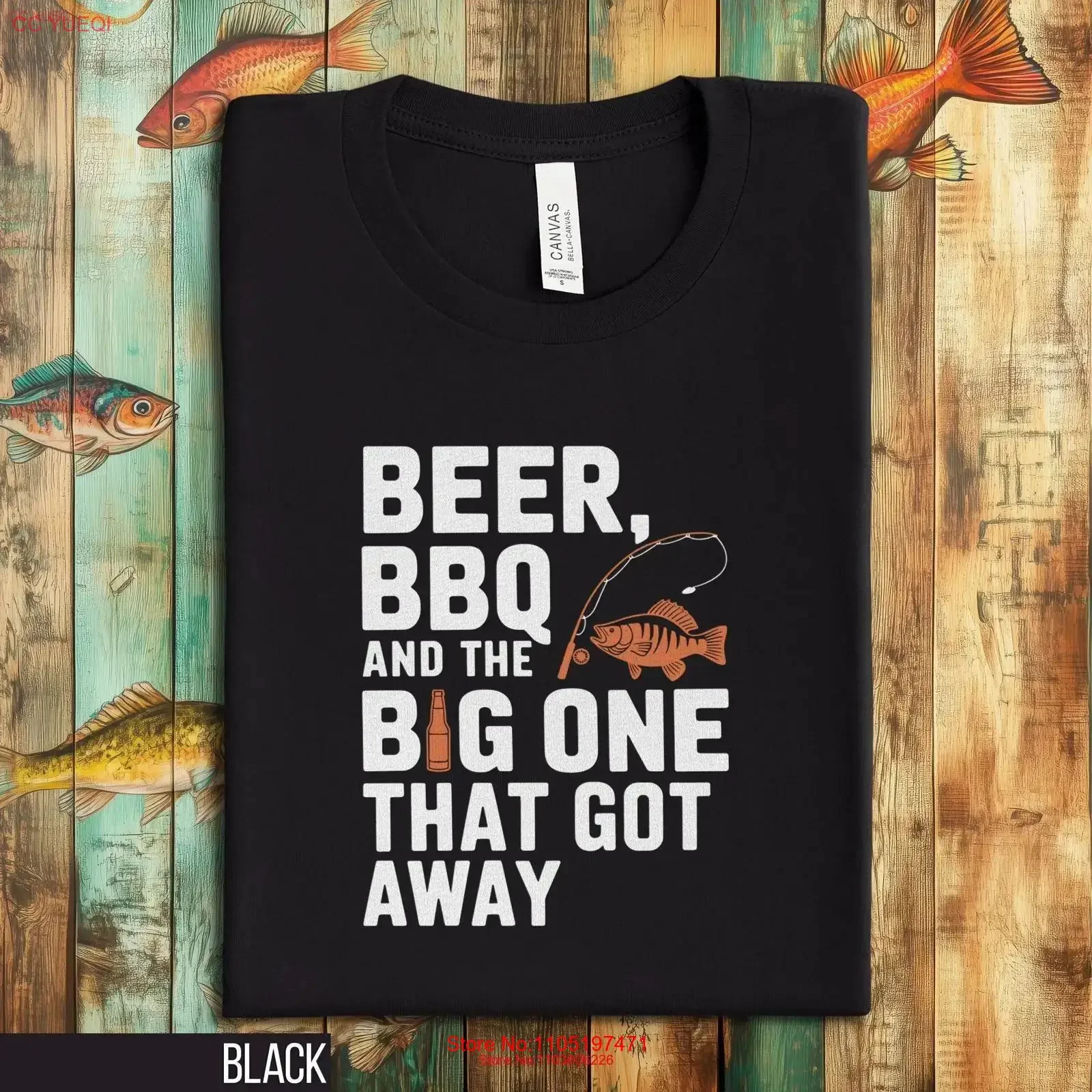 

Beer BBQ and Fishing T Shirt Funny Quote Big One That Got Away Novelty Lover for Husband vintage Washed Comfortable Stylish