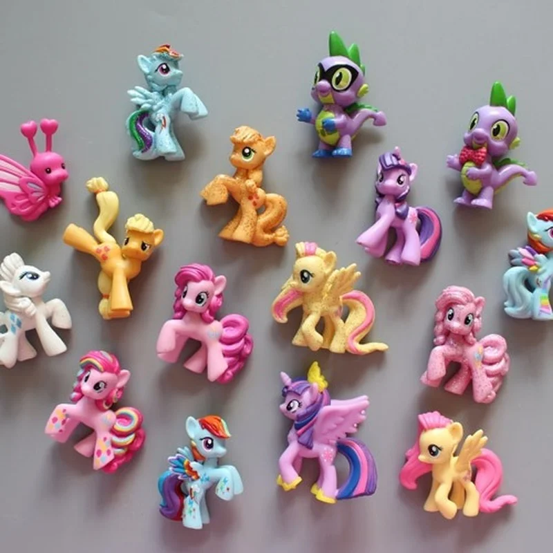 Hasbro-figuras de My Little Pony, juguetes Kawaii, Rainbow Dash, Applejack, Rarity, Fluttershy, Pinkie Pie, regalos para niños