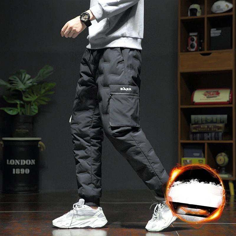 

Men's Clothing 2024 Spring and Autumn New Simplicity Versatile Fashion Drawstring Splicing Pockets Trend Solid Color Plush Pants