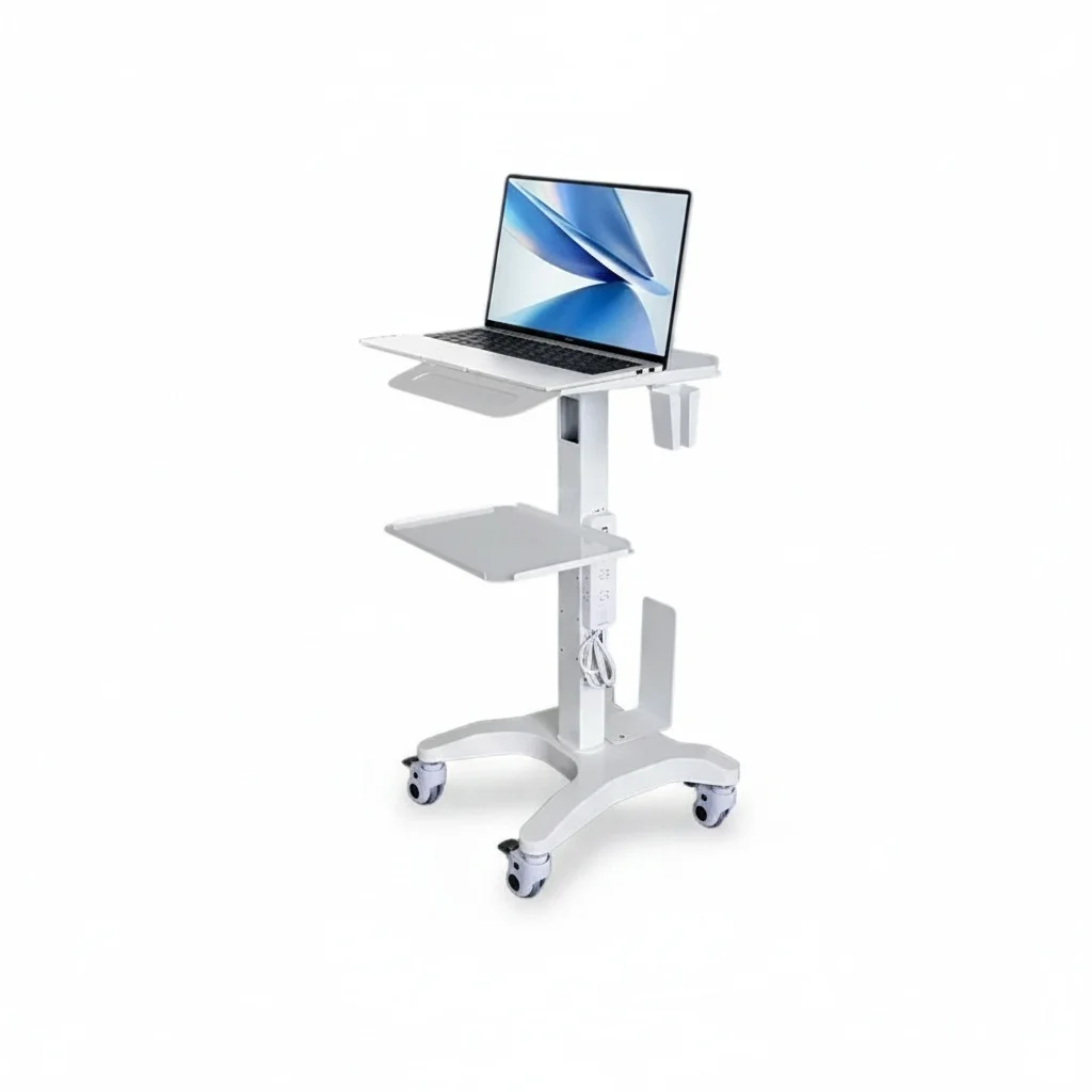 

Mobile Medical Trolley, Stainless Steel Dental Cart, for Intraoral Scanner, Laptop PC Monitor Workstation, 74x45x23cm