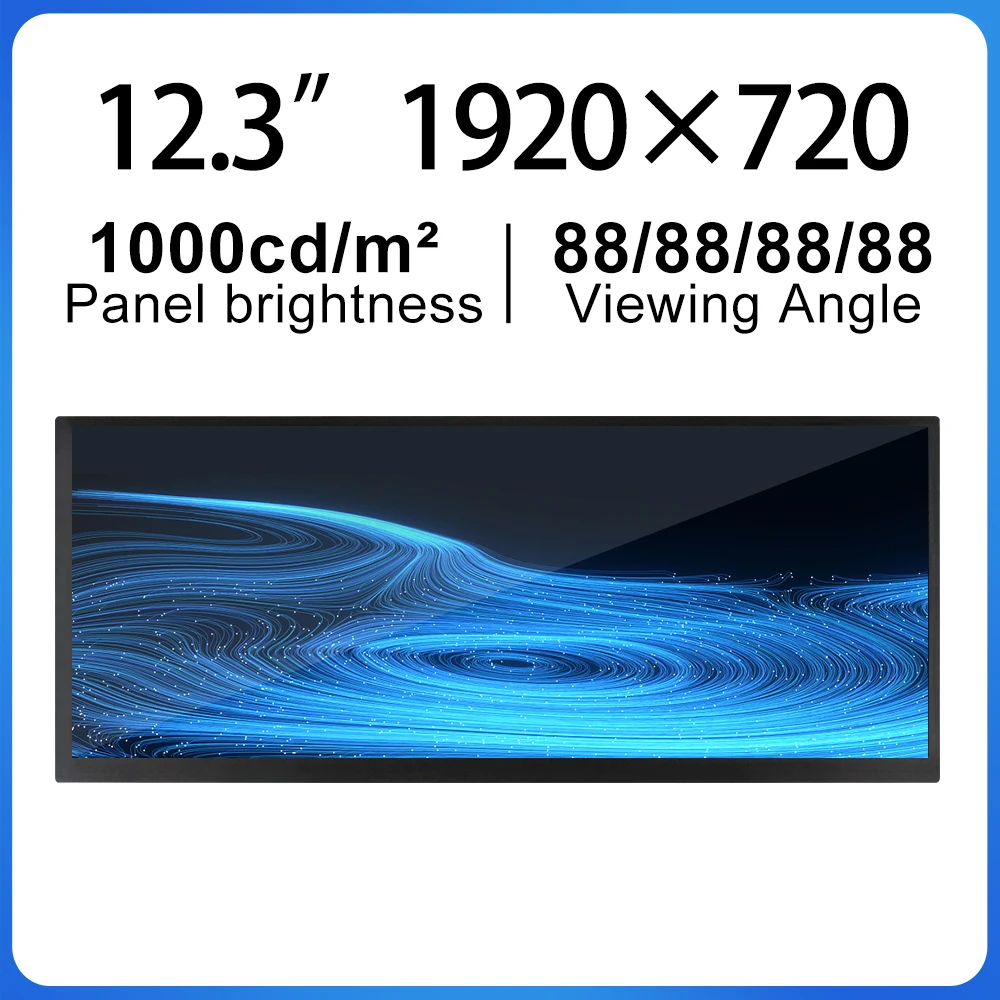 12.3 Inch LCD  mouble 1920*720  LVDS 60pins AV123Z7M-N12 Display Supermarket Shelf Screen Display For Automotive Displays