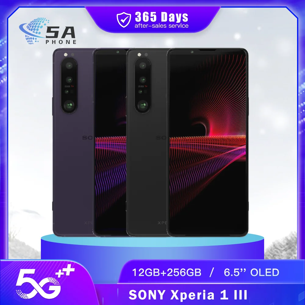 Original Sony Xperia 1 iii 1iii XQ-BC52 XQ-BC72 5G Mobile Phone NFC 12GB RAM 256GB 6.5