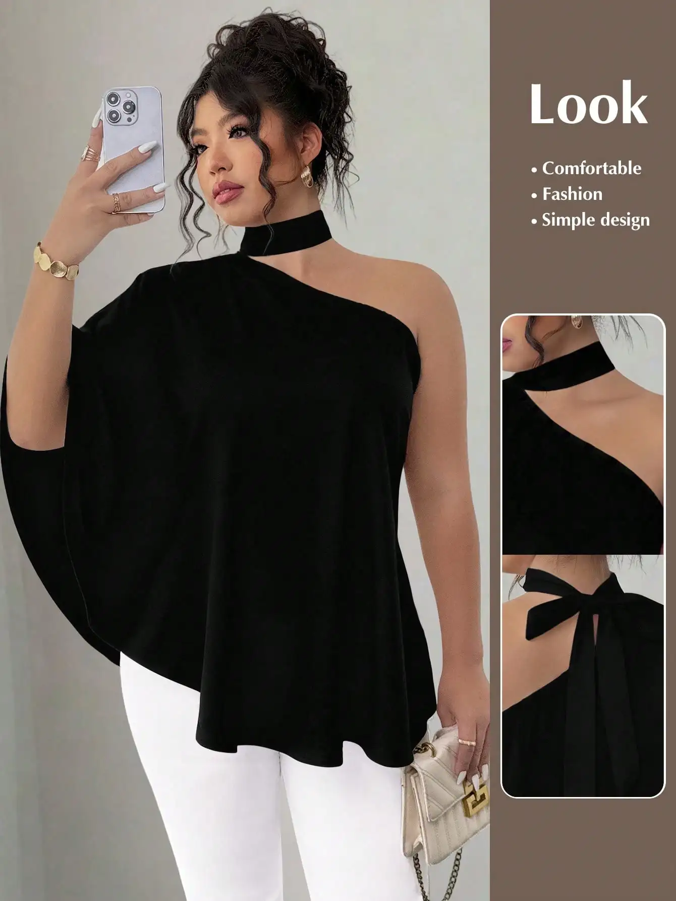 

Женские однотонные топы больших размеров: повседневные и элегантные рубашки для лета