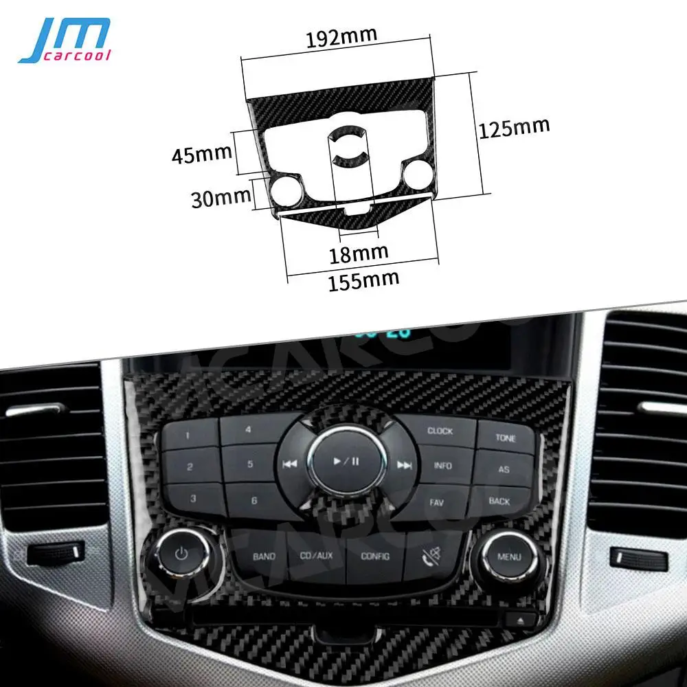 Car Central Control CD Switch Button Panel Carbon Fiber Trim Frame Cover Stickers For Chevrolet Cruze 2009-2015 Car Accessories