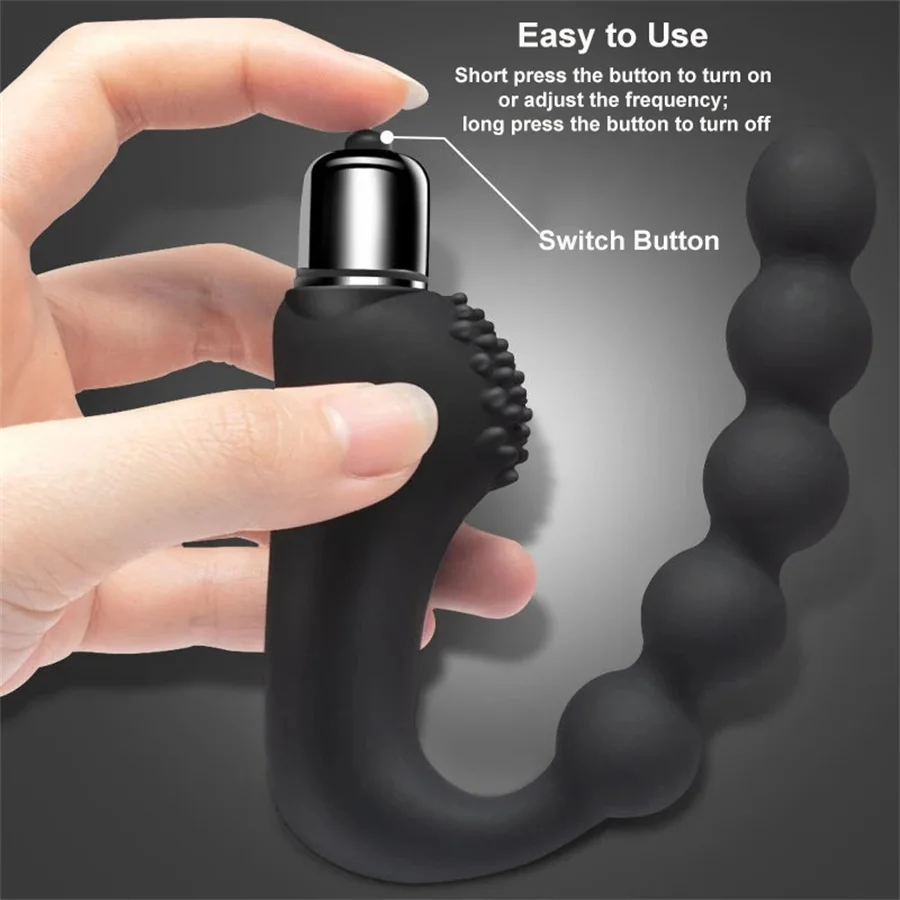 Portable Vibrating Anal Beads Prostate Massager Anal Vibrator Buttplug G-Spot Bullet Vibrator Sex Toys For Men Masturbator