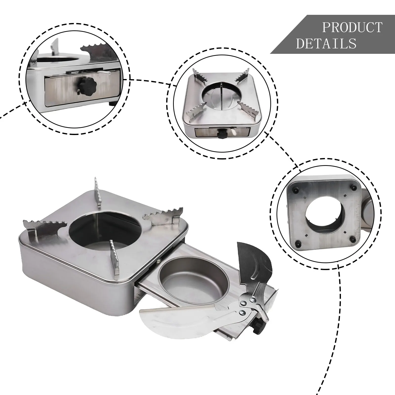 Drawer Type Alcohol Stove Stainless Steel Drawer Type Alcohol Stove Alcohol Furnace Outdoor Camping Stove 620g 1.4lb Pull Design