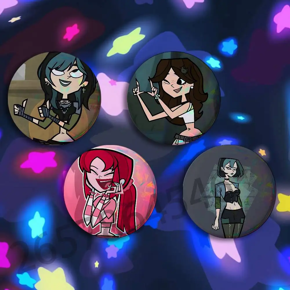 T-Total Drama Island Button Pin Single Pack Anime Merch for Ita Bags Badge Collectible Buttons TH