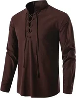 Nouveaux hommes blouse décontractée coton lin chemise hauts à manches longues t-shirt printemps automne patte inclinée Vintage Yoga chemises 5