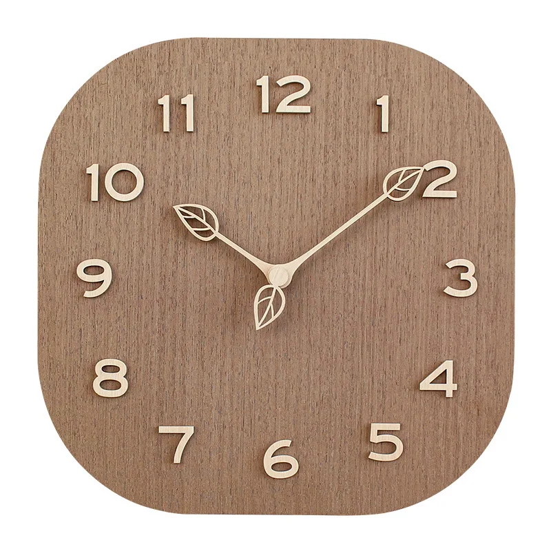 

Simple Square Wooden Wall Clock Light Luxury Design Creative Modern for Home Living Room Bedroom Clock Wall Decoration Gift