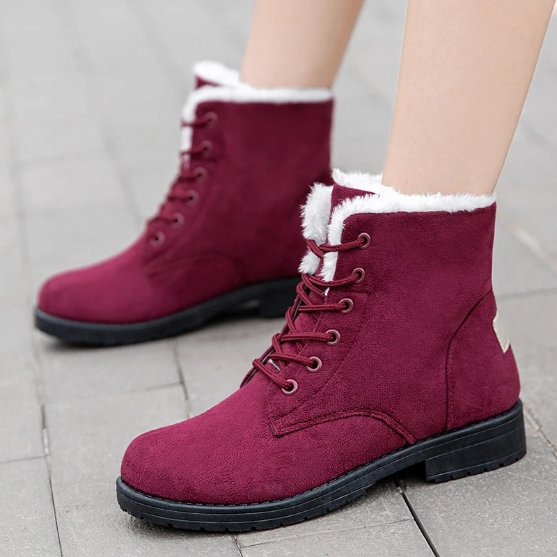 Snow Women Boots Flat Boots For Women Platform Ladies Shoes Plush Keep Warm Boots Ladies Fur New Winter Shoes Women Botas Mujer image 3