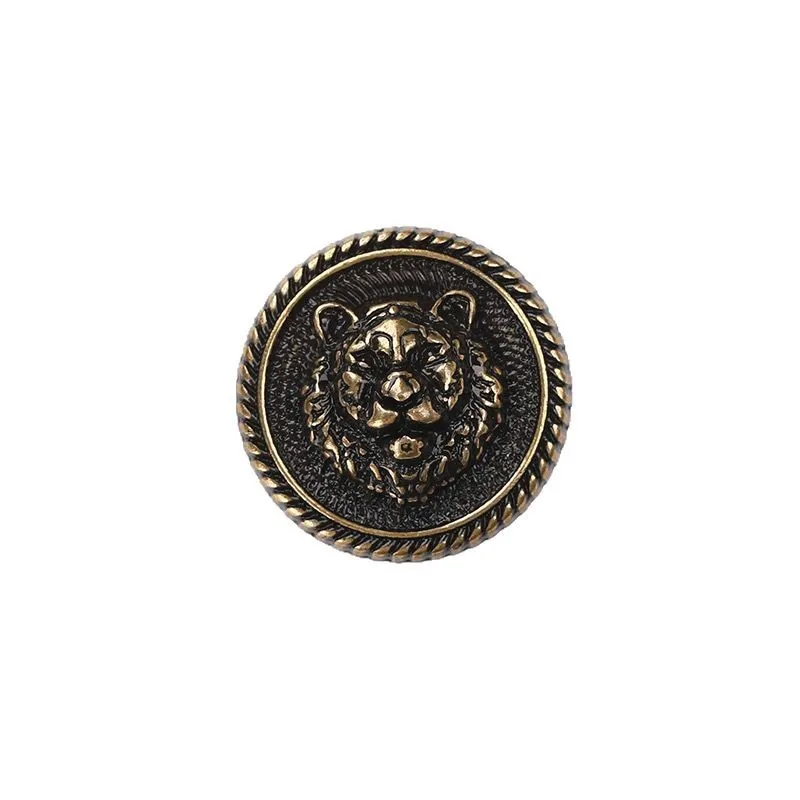 10pcs/lot Tiger Head Metal Button Gold for Clothing Sweater Coat Decoration Shirt Round Buttons Accessories view 6