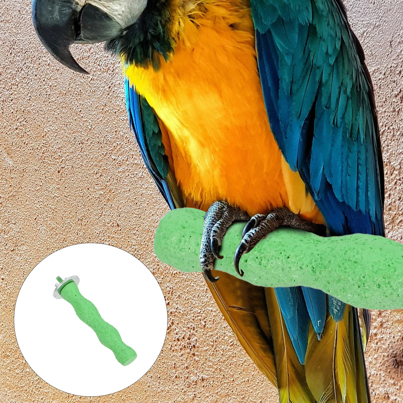 

Natural Resin Parrot Nail Trimming Perch Bird Cage Accessories Wear Resistant Claw Stick for Cockatiel Macaw Cage Stand Branch