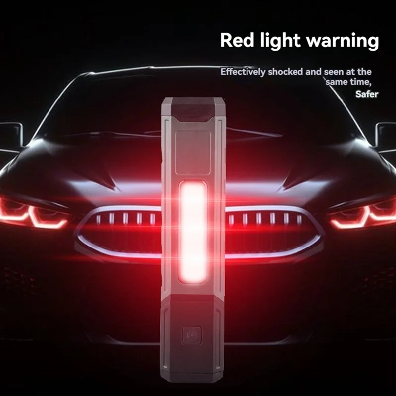 ABLJ COB Lanterna com clipe na tocha portátil para acampamento e trabalho 90 °   Lâmpada angular com aviso de luz vermelha de inspeção de carro magnético