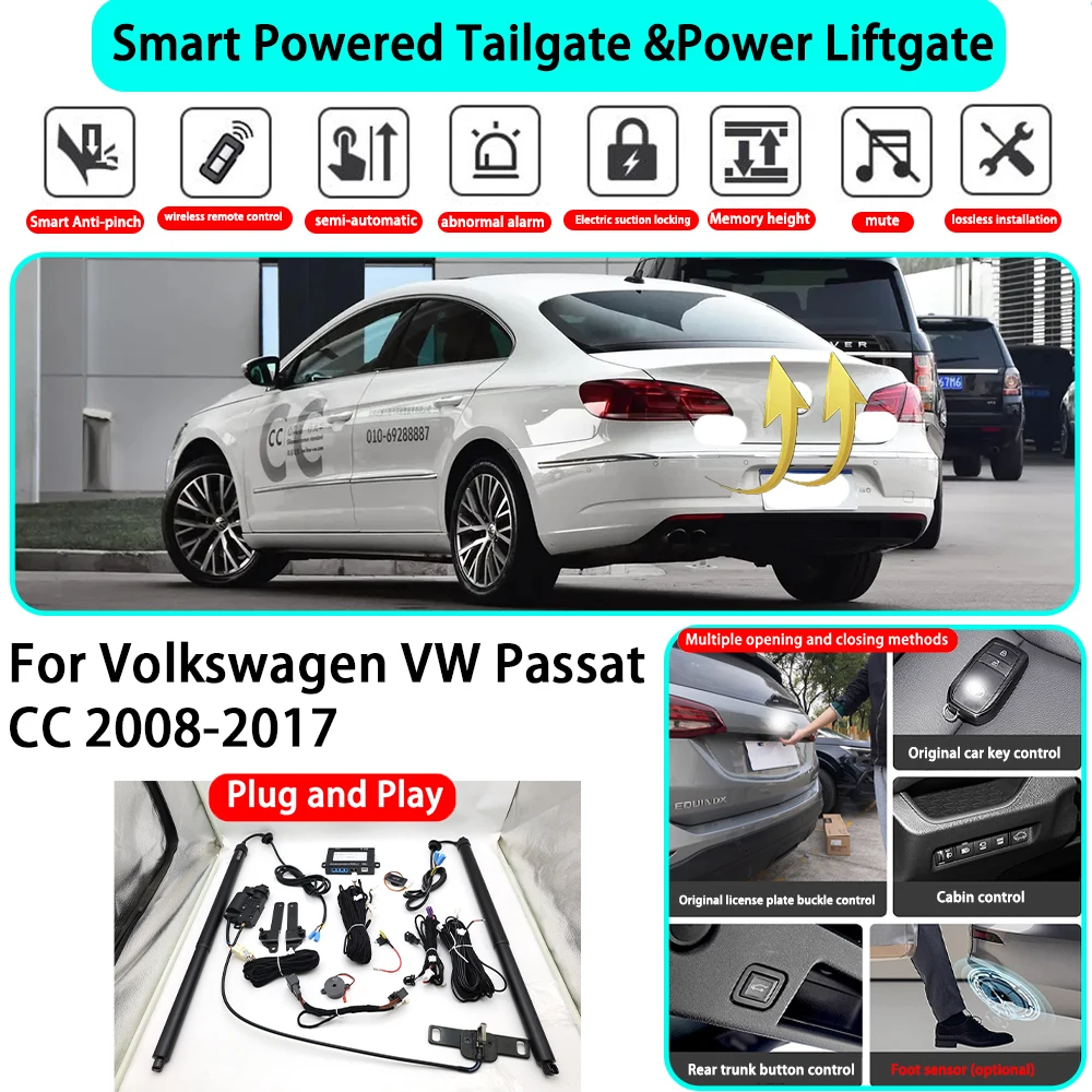 

﻿for Volkswagen VW Passat CC 2008-2017 Smart Automatic Powered Tailgate Electric Power Tailgate Lift Kit Key Close Plug and Play