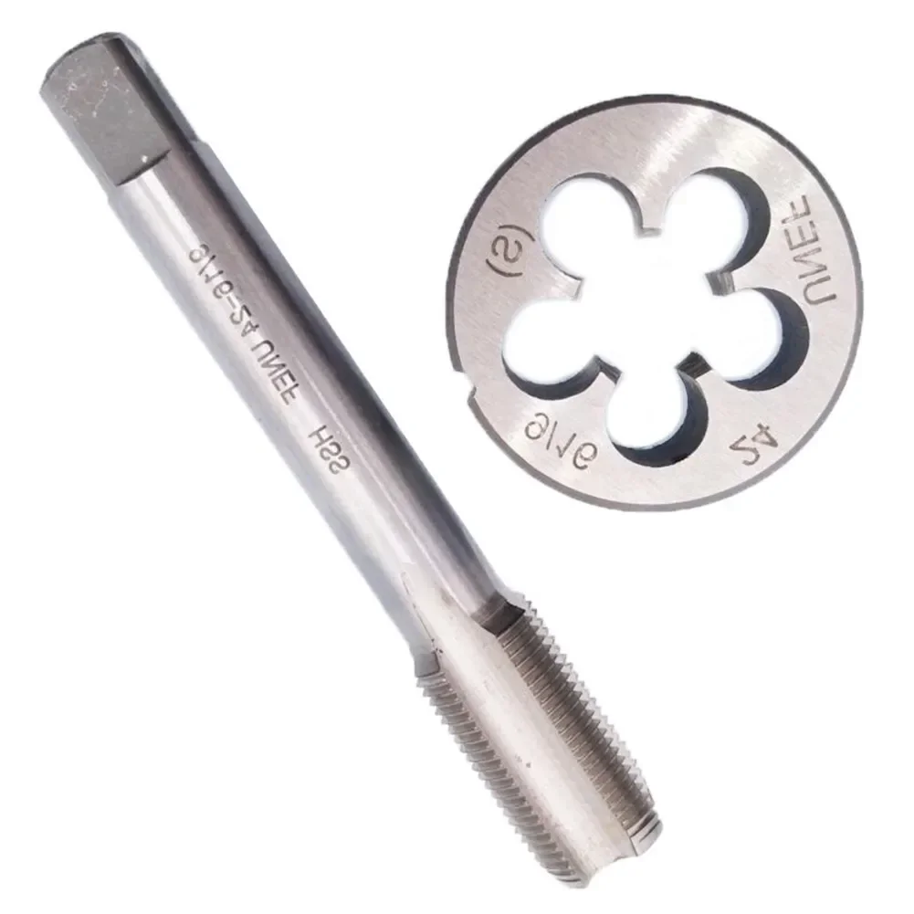 HSS 9/16-24 UNEF Tap 90mm & 9/16-24 UNEF Die 38mm Right Hand High Speed Steel For  Household Supplies Cleaning Accessory