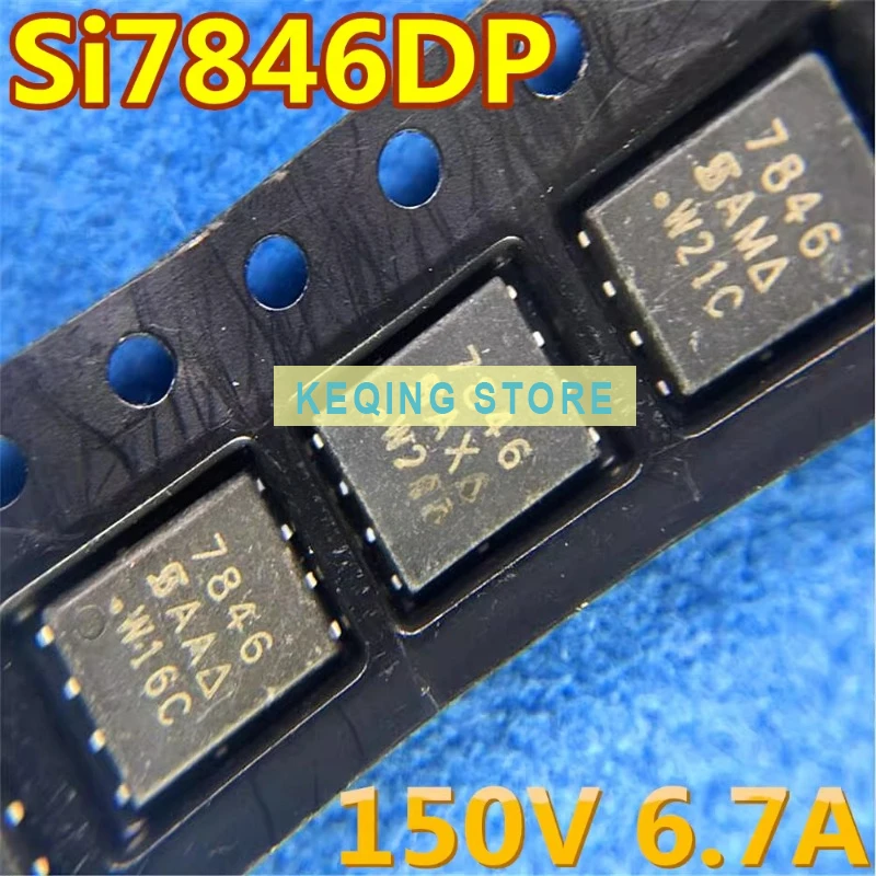 10PCS Used+Not NEW+Send after Measure  SI7846DP silk screen 7846 package QFN MOS transistor field effect N channel 150V
