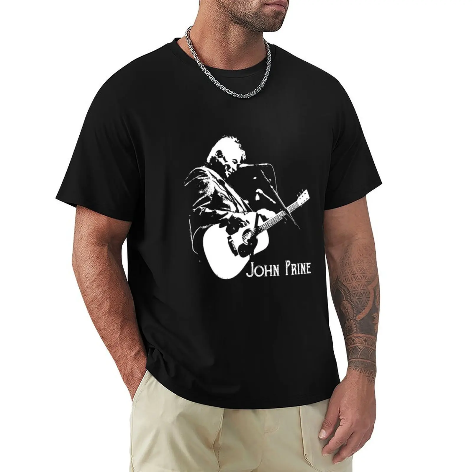 

John Prine Guitar Fanart T-Shirt cute clothes clothes cotton t shirt men