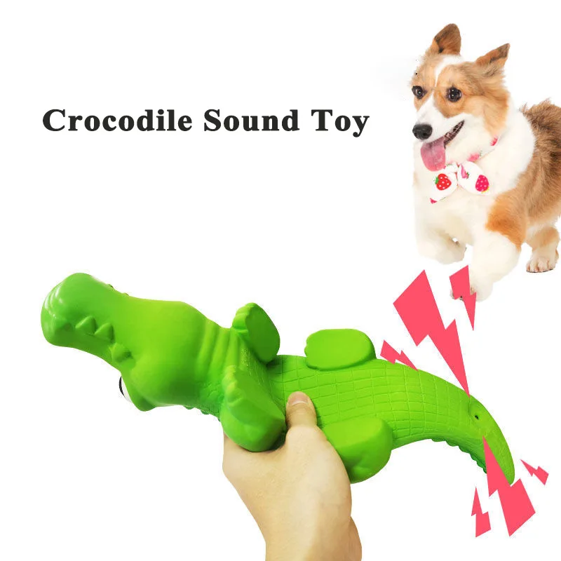 Latex Crocodile Pet Dog Toy Squeaky Sound Training Toys Teeth Cleaning Chew Toy Pets Interactive Play Supplies Pet Accessories