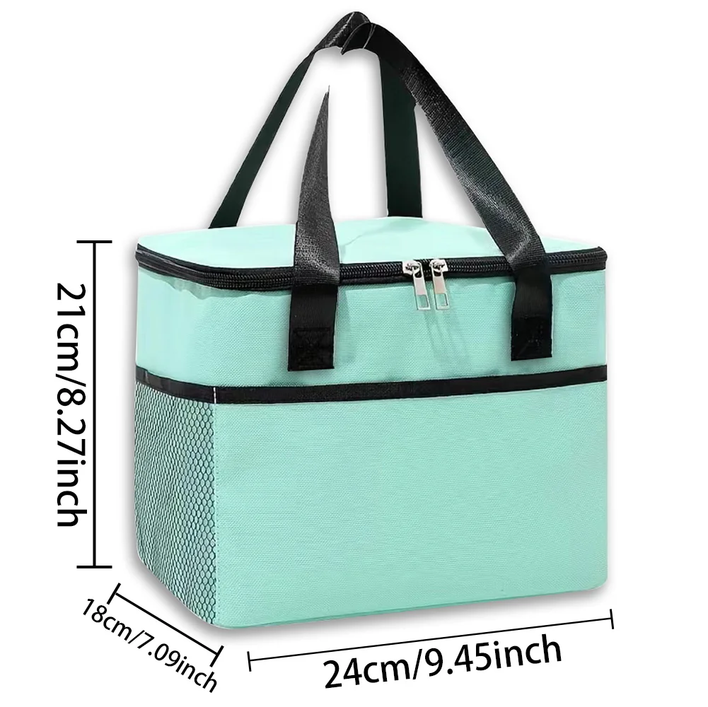 Cooler Bag Food Storage Boxes Waterproof Box Hygiene-Friendly Portable Organizer Handbag for Men and Women Floral Letter Pattern